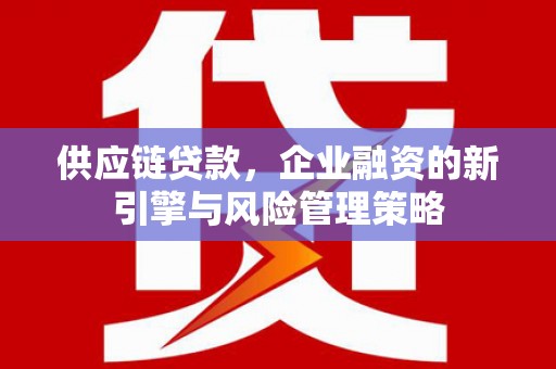 大方供应链贷款，企业融资的新引擎与风险管理策略