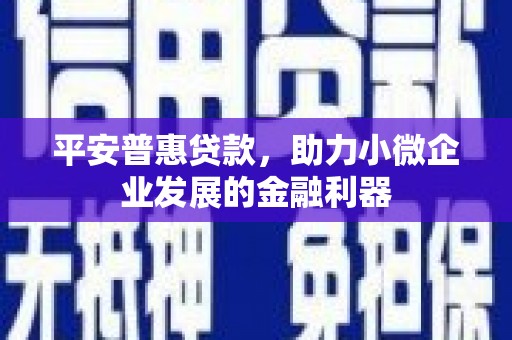 大方平安普惠贷款，助力小微企业发展的金融利器